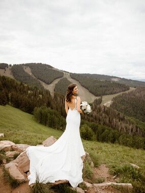 Lovers Society Freja - Lace-Back White Bridal Gown with Flowing Train